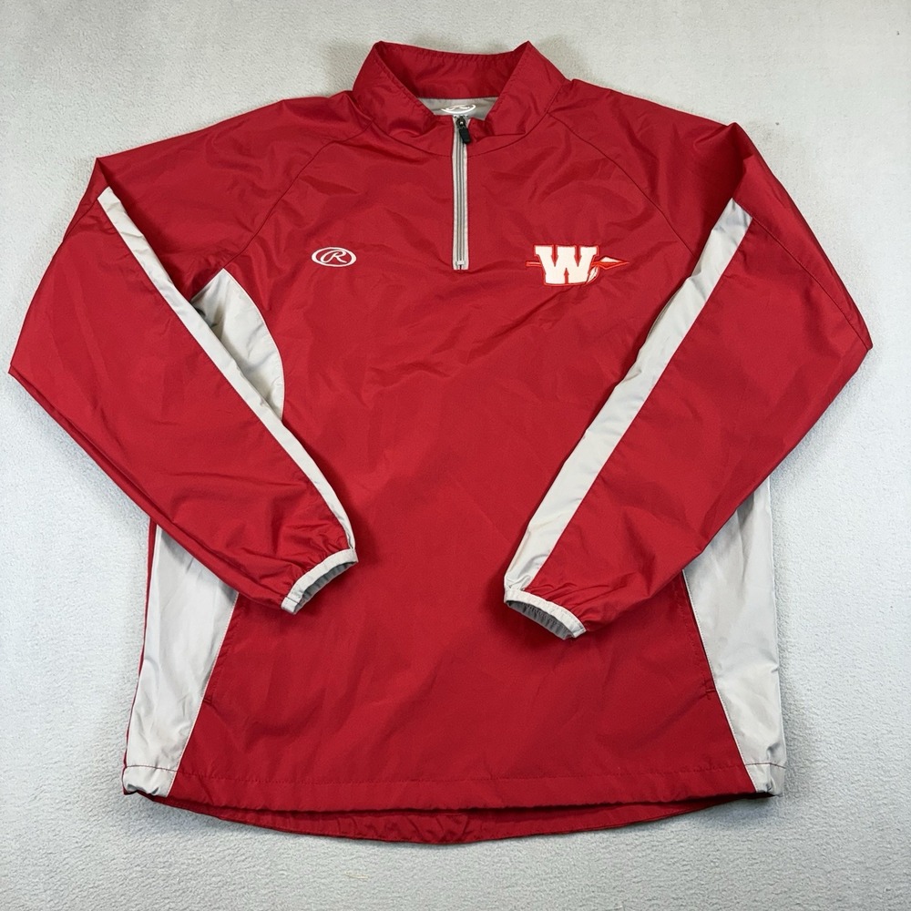 Rawlings, Breaker, Pullover, Jacket, Men's M, 1/4 Zip, Team Logo, Windbreaker
